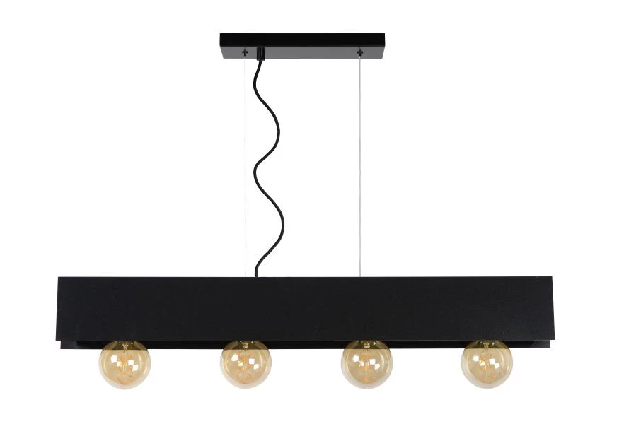 Lucide SURTUS - Suspension - 4xE27 - Noir - éteint